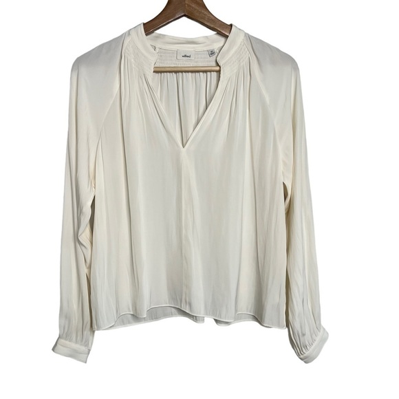 Aritzia Wilfred Womens Size XS Estienne Blouse Ivory Long Sleeve Top Shirt Smock - Picture 2 of 12